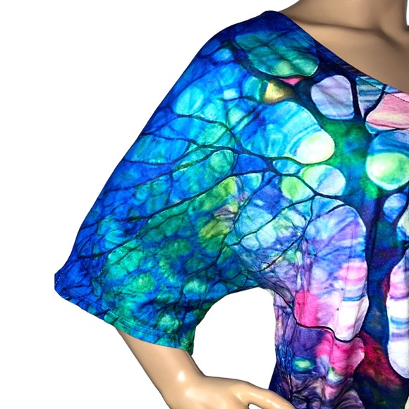 3XL WATER COLOR TIE DYE SHORT SLEEVE TOP - Picture 3 of 7